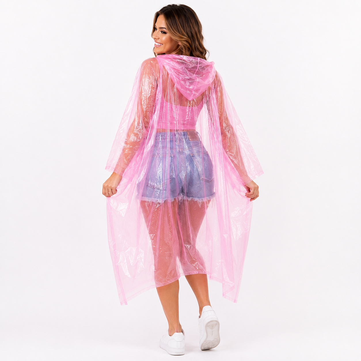 Baby Pink Festival Rain Poncho