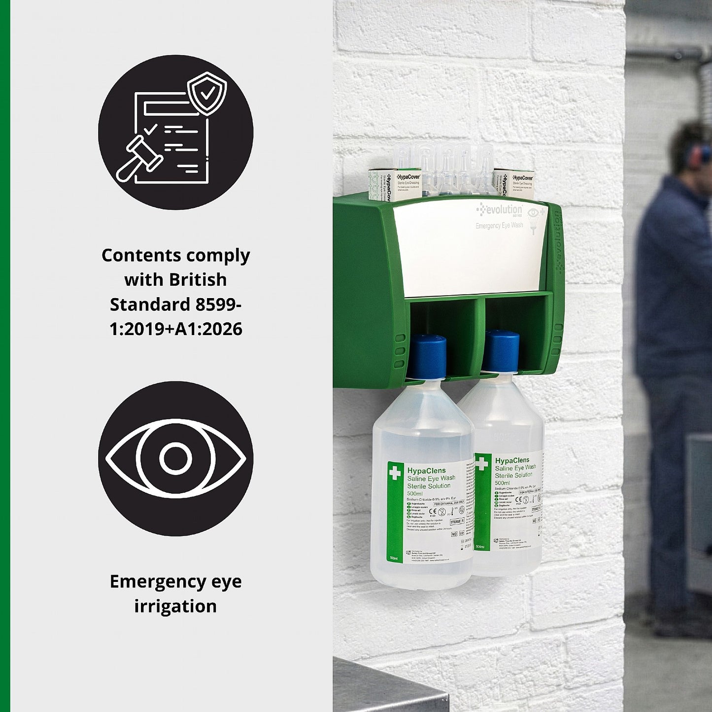 Evolution Bottle Eye Wash Station - Green