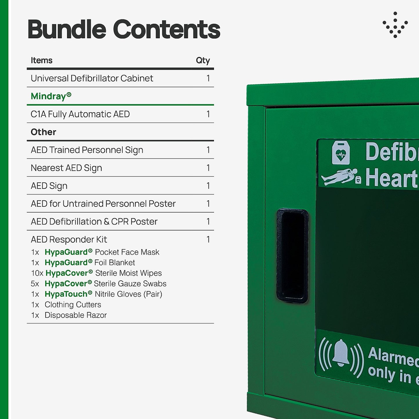 Mindray C1A Fully Automatic AED Bundle with Cabinet