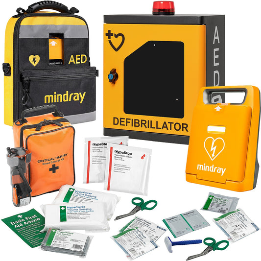 Mindray C1A AED Bundle with HypaStop Bleed Control Kit & HypaGuard Indoor Cabinet