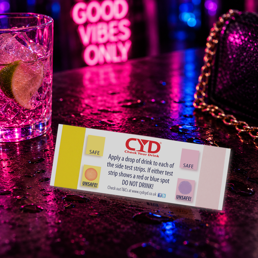 Check Your Drink - Drink Safety Test Strip