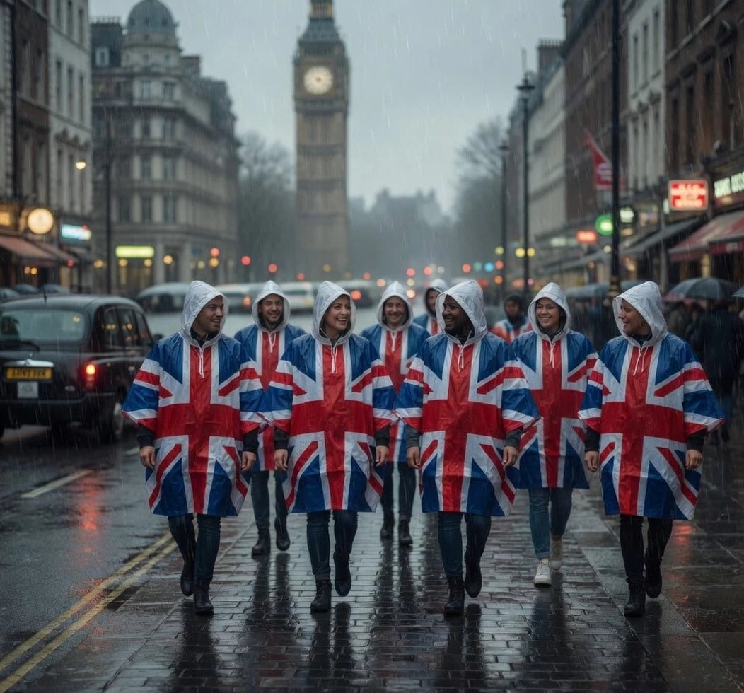 Union Jack Festival Waterproof Poncho